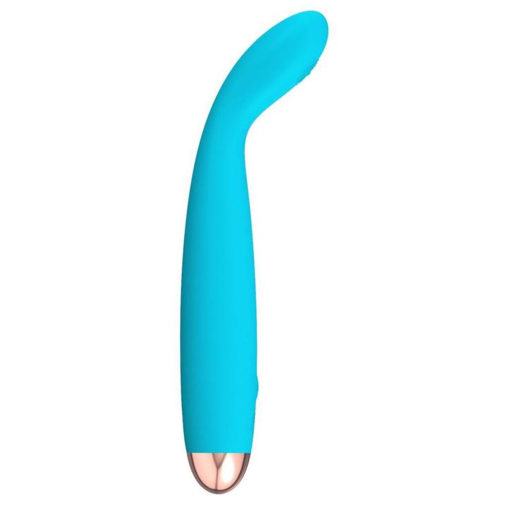 Mini wibrator niebieski silikonowy - 7 trybów, wodoodporny, USB