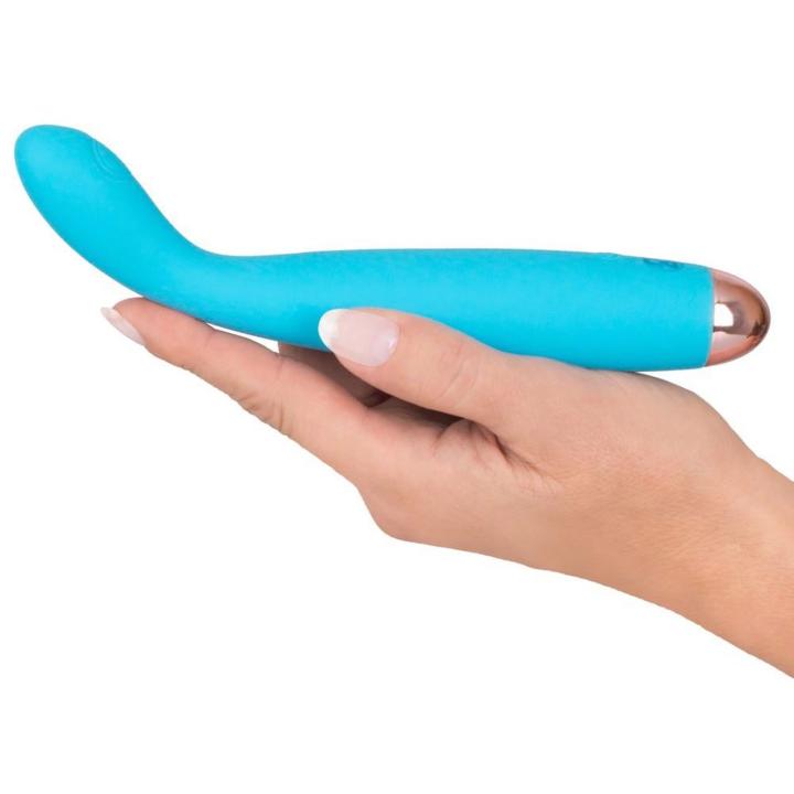 Mini wibrator niebieski silikonowy - 7 trybów, wodoodporny, USB