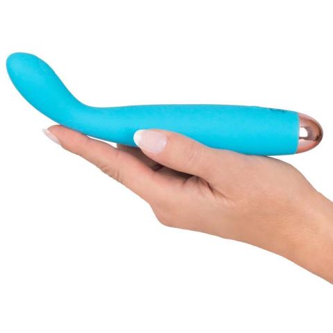 Mini wibrator niebieski silikonowy - 7 trybów, wodoodporny, USB