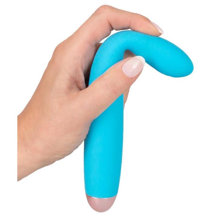 Mini wibrator niebieski silikonowy - 7 trybów, wodoodporny, USB