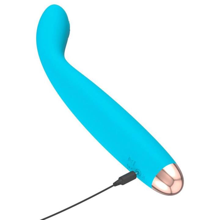 Mini wibrator niebieski silikonowy - 7 trybów, wodoodporny, USB