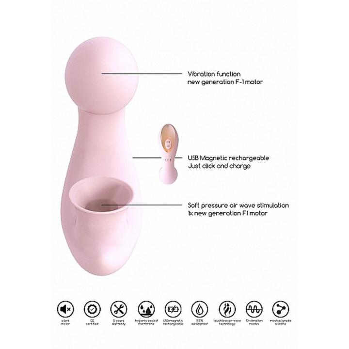 Różowy wibrator do punktu G z elastyczną końcówką, 10 trybów, USB