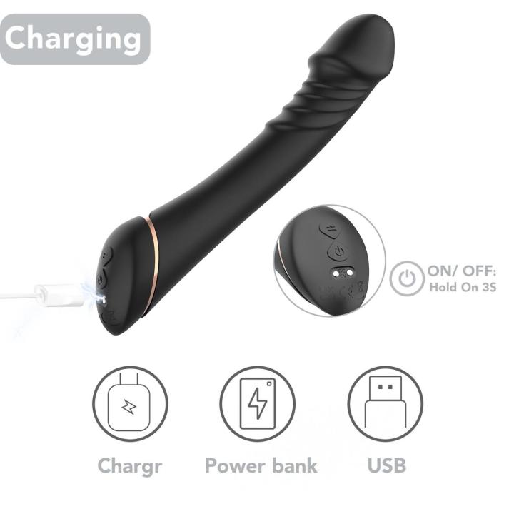 Wibrator do punktu G czarny, 9 trybów wibracji, wodoodporny, USB