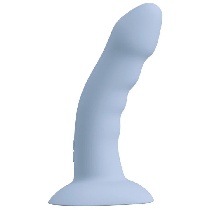 Niebieskie dildo do punkt G z przyssawką serce niebieski, 10 trybów, wodoodporny usb