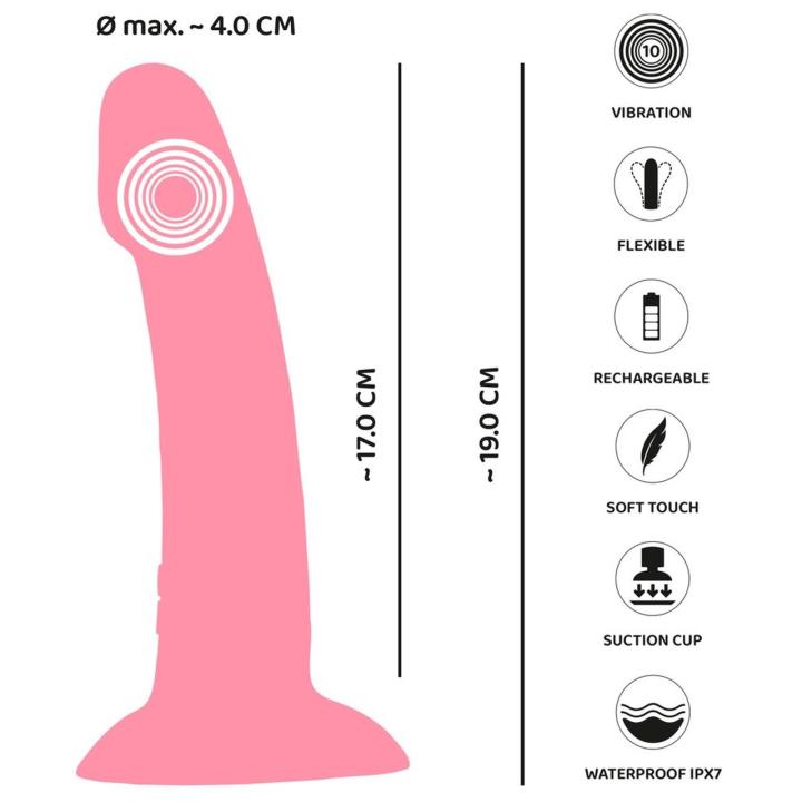Różowy wibrator punkt G z przyssawką serce 19 cm, 10 trybów, usb