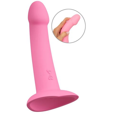 Różowy wibrator punkt G z przyssawką serce 19 cm, 10 trybów, usb