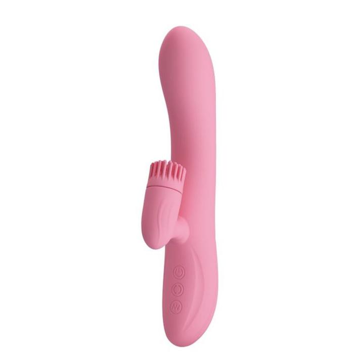 Wibrator punkt G z rotacją i stymulatorem łechtaczki USB 20,5 cm