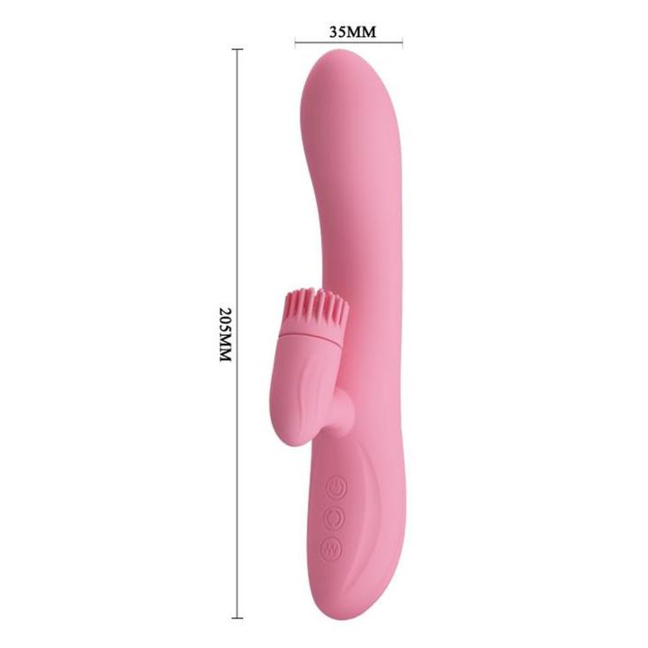 Wibrator punkt G z rotacją i stymulatorem łechtaczki USB 20,5 cm