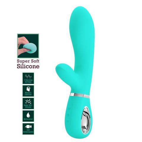 Zielony wibrator do punktu g z króliczkiem usb – 7 trybów wibracji
