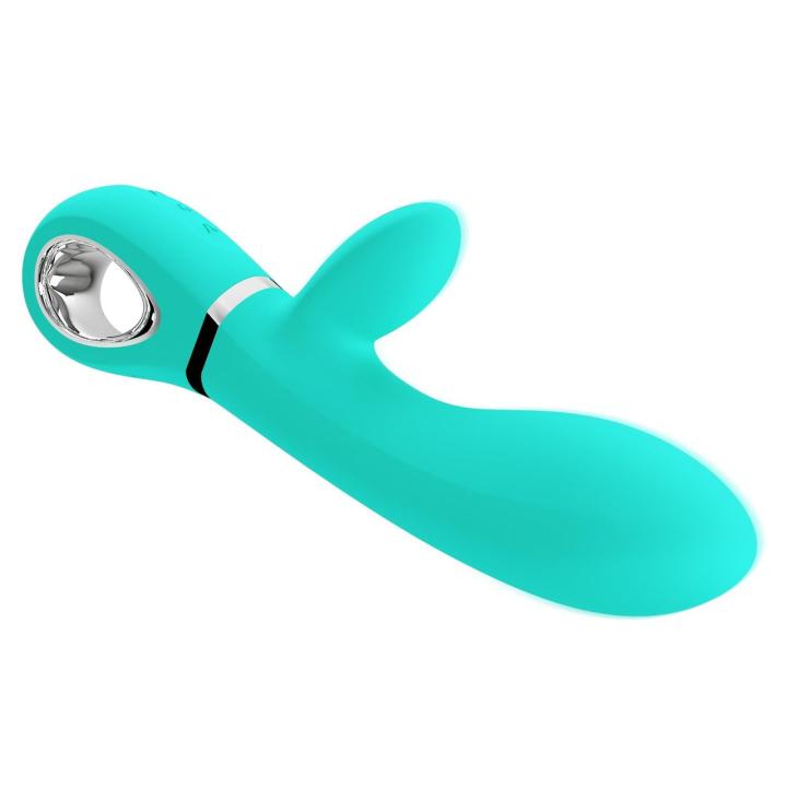 Zielony wibrator do punktu g z króliczkiem usb – 7 trybów wibracji