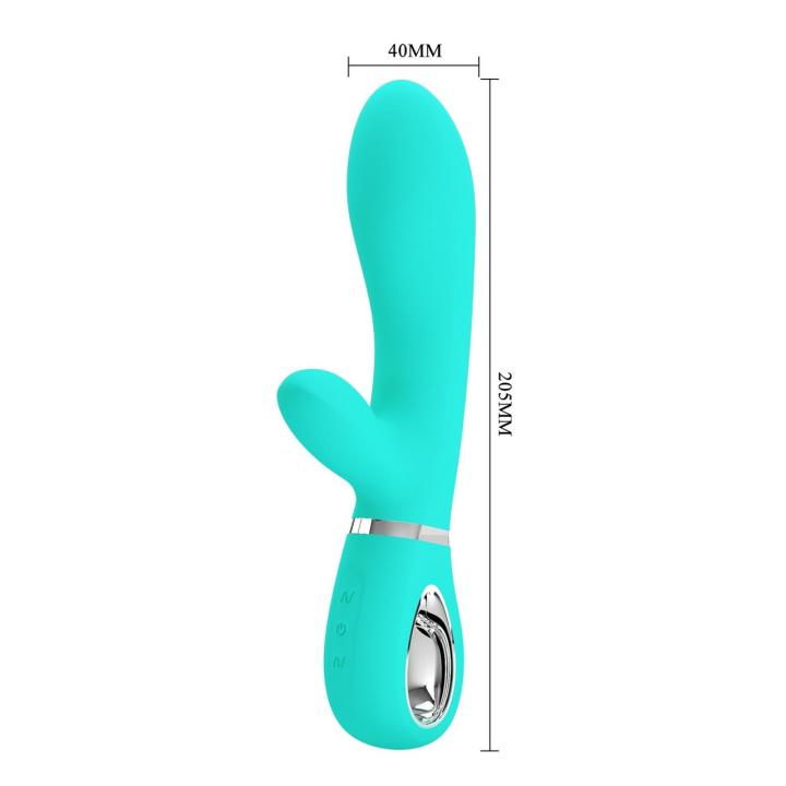 Zielony wibrator do punktu g z króliczkiem usb – 7 trybów wibracji