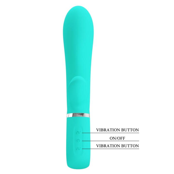 Zielony wibrator do punktu g z króliczkiem usb – 7 trybów wibracji