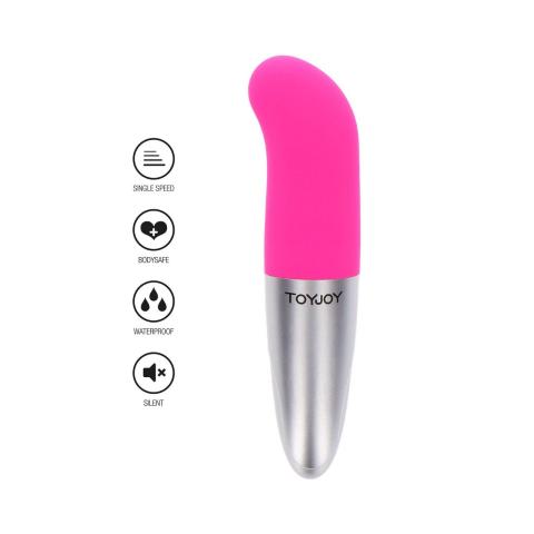 Mini wibrator do punktu G 12 cm z wypustkami, wodoodporny, Różowy