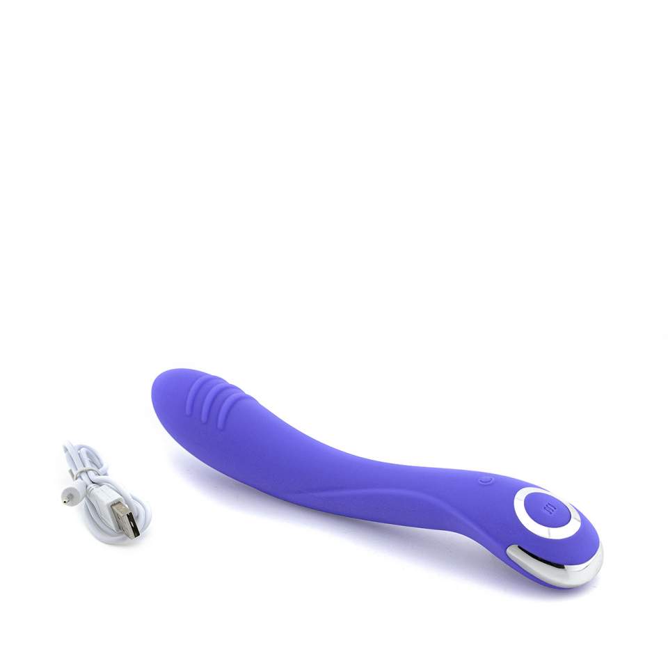 Fioletowy wibrator klasyczny wykonany z silikonu i tworzywa ABS