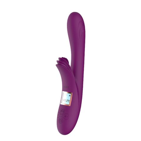Stymulator z podgrzewaniem 41,2°C i LCD - 2 silniki, ładowanie magnetyczne