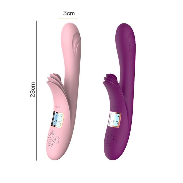 Stymulator z podgrzewaniem 41,2°C i LCD - 2 silniki, ładowanie magnetyczne