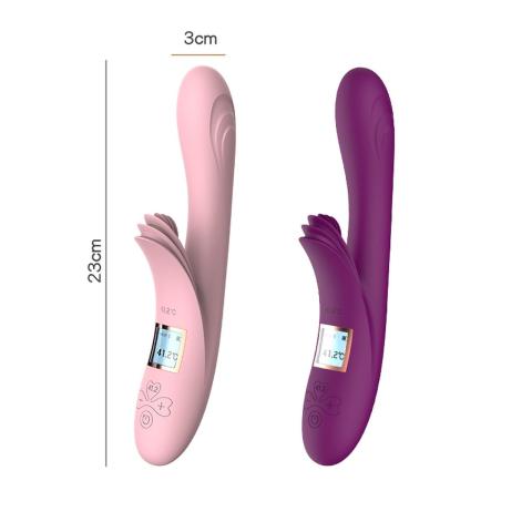 Stymulator z podgrzewaniem 41,2°C i LCD - 2 silniki, ładowanie magnetyczne