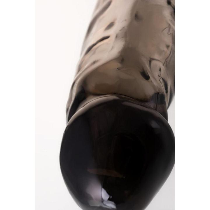 Elastyczna przedłużka na penisa TPE 19,5 cm czarna, wydłużenie do 5,5 cm