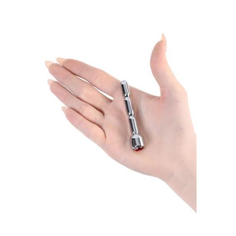 Srebrny dilator dla mężczyzn z kryształem 7 cm – metalowa precyzja