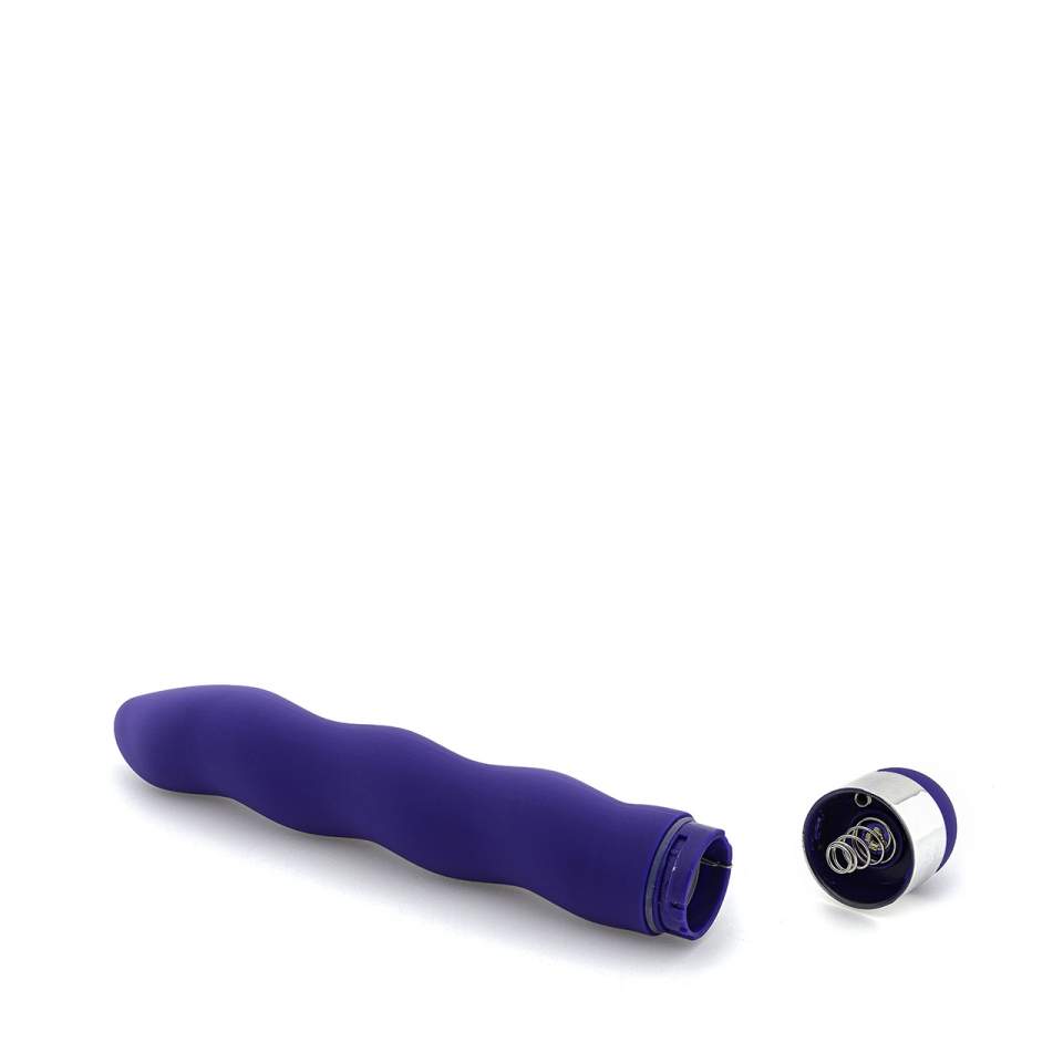 Fioletowy falisty wibrator klasyczny z tworzywa ABS