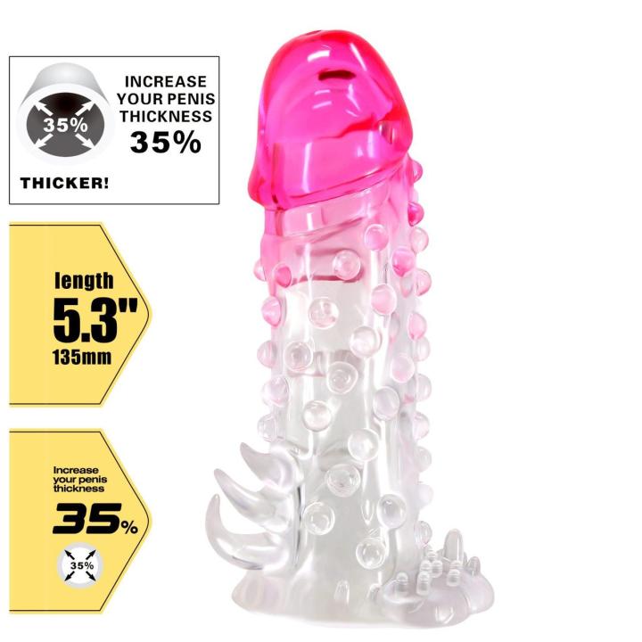 Wodoodporna nakładka przedłużająca 13,5 cm ze stymulatorem analnym