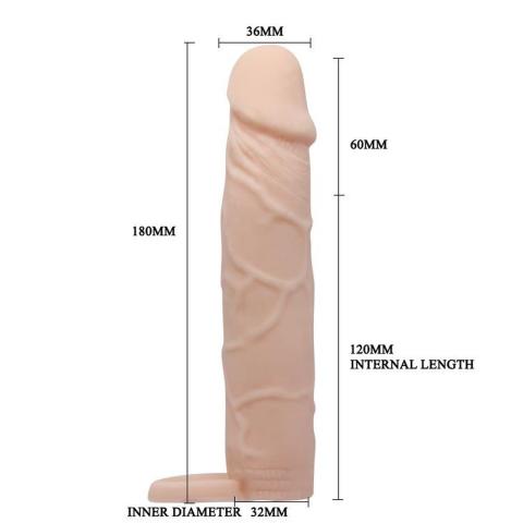 Duża przedłużka na penisa 17,8 cm - nakładka zwiększająca długość i obwód