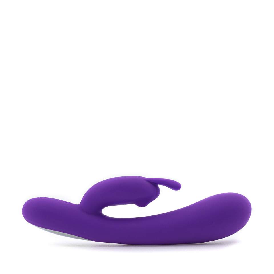 Fioletowy silikonowy wibrator króliczek ze stymulacją łechtaczki i dużą mocą