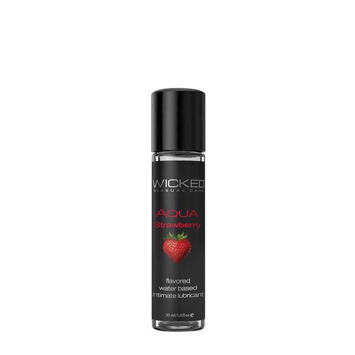 Truskawkowy lubrykant smakowy 30 ml na bazie wody do seksu oralnego