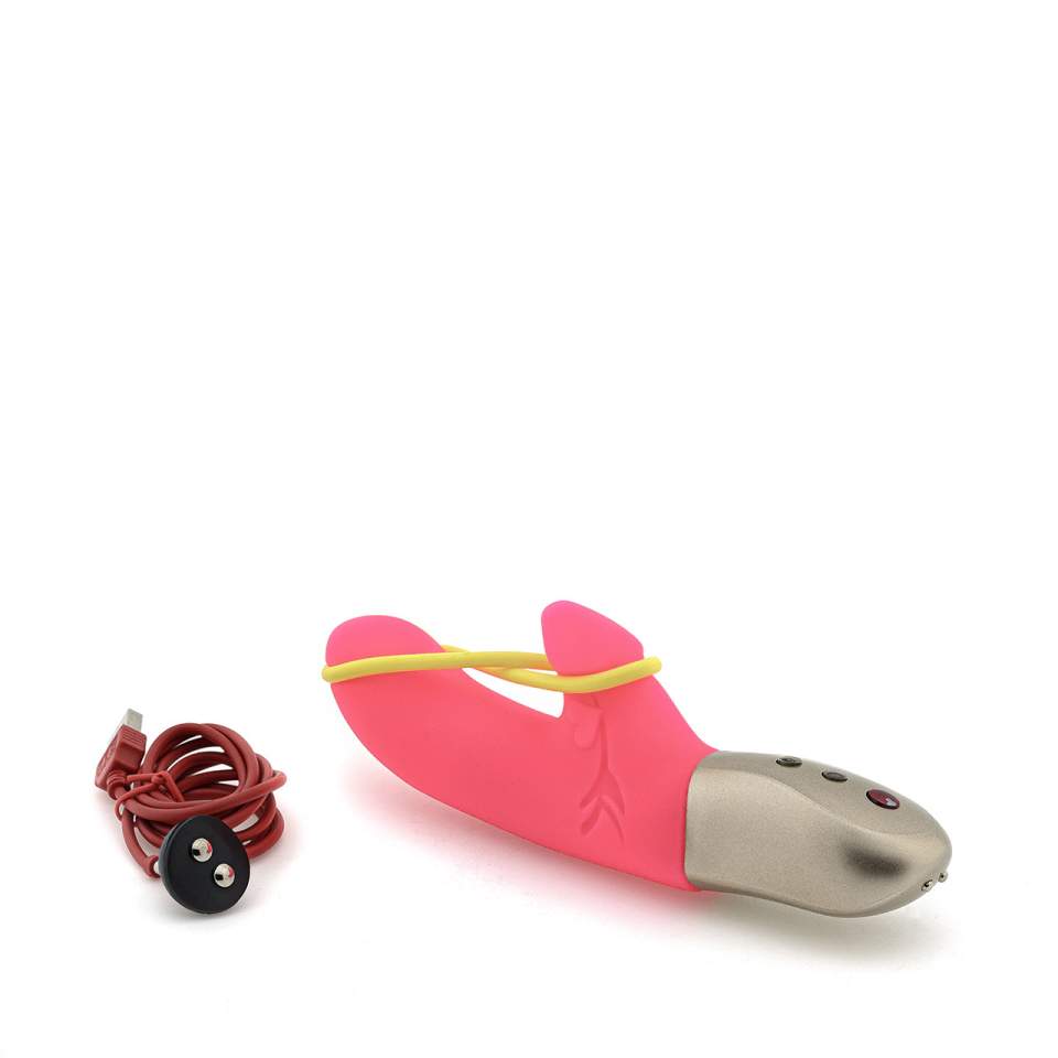 Różowy silikonowy wibrator Fun Factory Amorino ze stymulacją łechtaczki