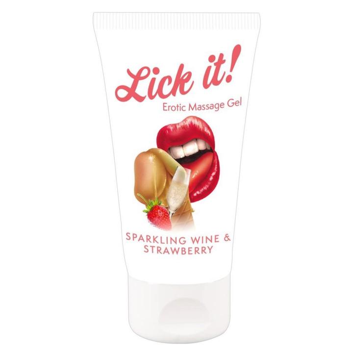 Żel do masażu i pocałunków truskawka z nutą wina musującego 50 ml