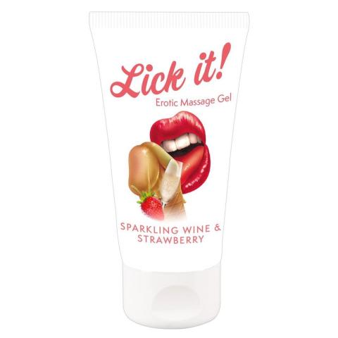 Żel do masażu i pocałunków truskawka z nutą wina musującego 50 ml