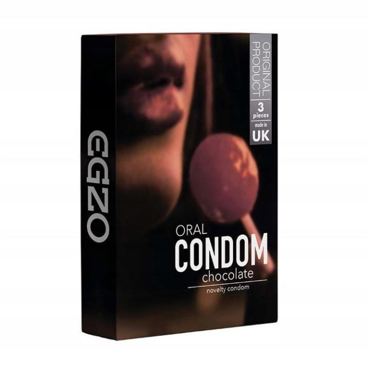 Czekoladowe prezerwatywy EGZO Chocolate do seksu oralnego: 3szt.