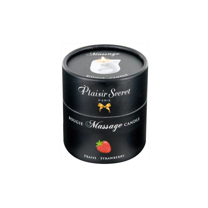 Truskawkowa świeca do masażu 80 ml – naturalny wosk, ciepły olejek