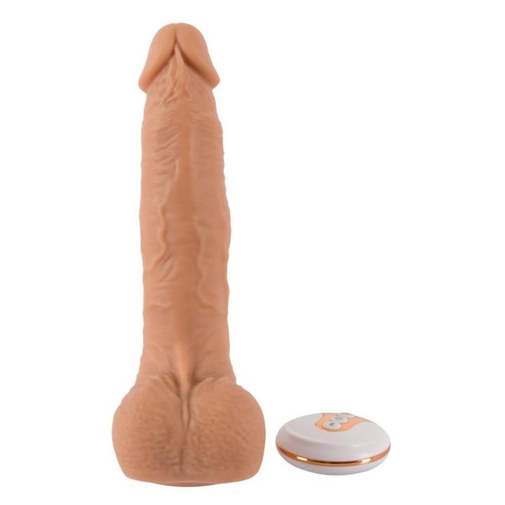 Dildo pchający realistyczny z przyssawką i pilotem | 7 wibracji + 5 pchnięć