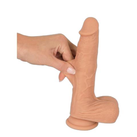 Dildo pchający realistyczny z przyssawką i pilotem | 7 wibracji + 5 pchnięć