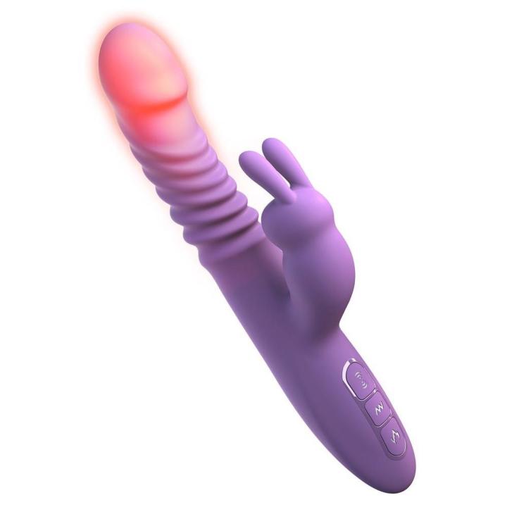 Wibrator króliczek z pchaniem i grzaniem – silikonowy, wodoodporny, usb