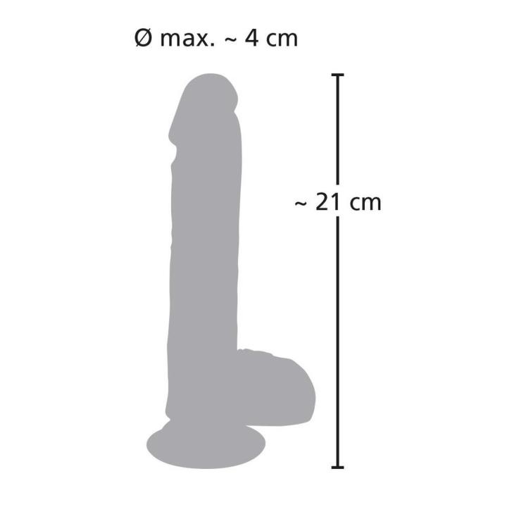 Cieliste dildo posuwiste i obrotowy z przyssawką 21 cm