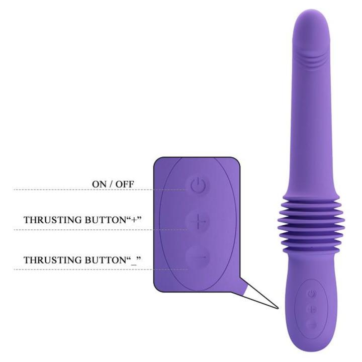 Wibrator  waginalno-analny z ruchem posuwistym 7 cm, silikon, ładowanie USB