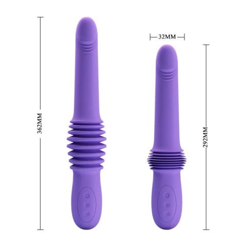 Wibrator  waginalno-analny z ruchem posuwistym 7 cm, silikon, ładowanie USB
