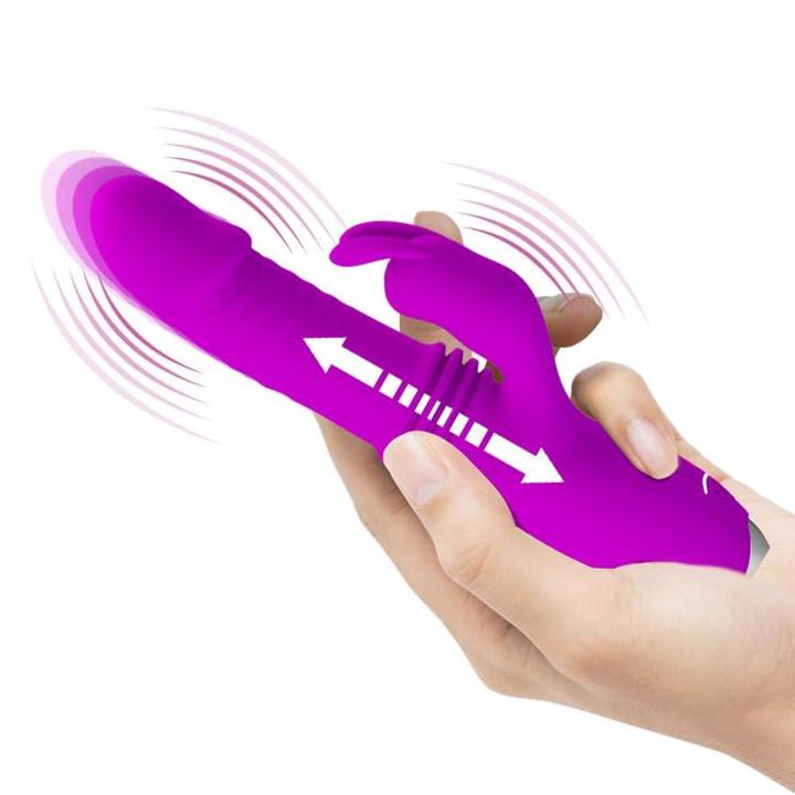 Wibrator do punktu G z pchaniem i 12 trybami wibracji USB fioletowy