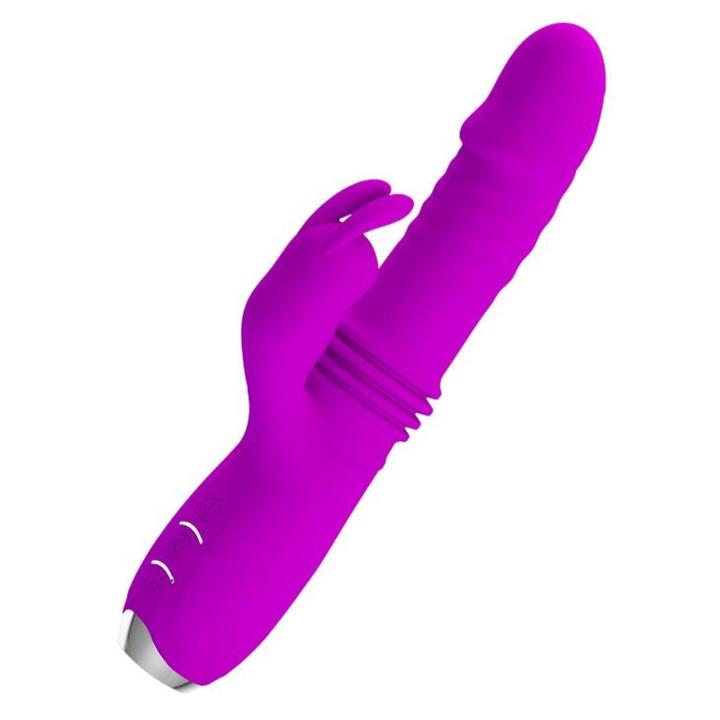 Wibrator do punktu G z pchaniem i 12 trybami wibracji USB fioletowy