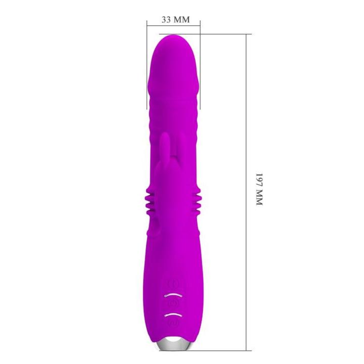 Wibrator do punktu G z pchaniem i 12 trybami wibracji USB fioletowy