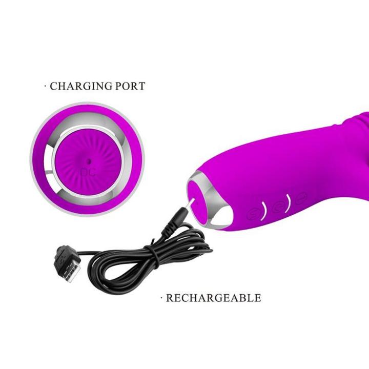 Wibrator do punktu G z pchaniem i 12 trybami wibracji USB fioletowy