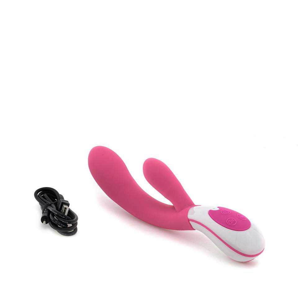 Różowy silikonowy wibrator króliczek sterowany głosem