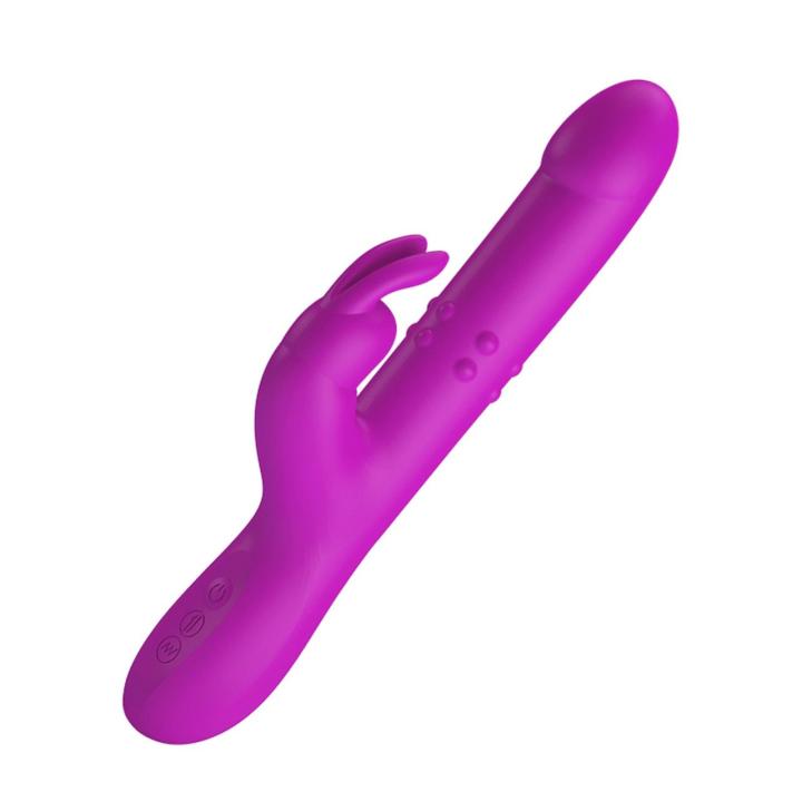 Wibrator króliczek z pchnięciami i obrotami, 12 trybów wibracji USB