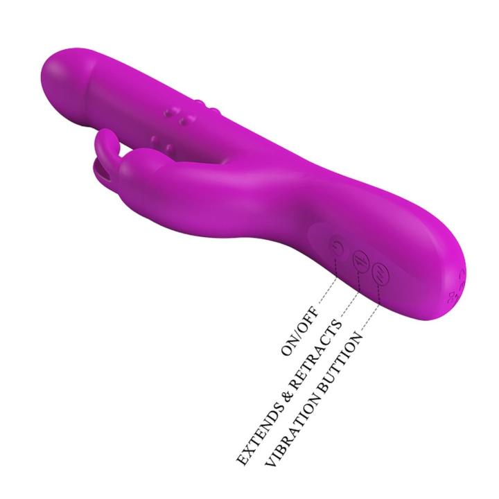 Wibrator króliczek z pchnięciami i obrotami, 12 trybów wibracji USB