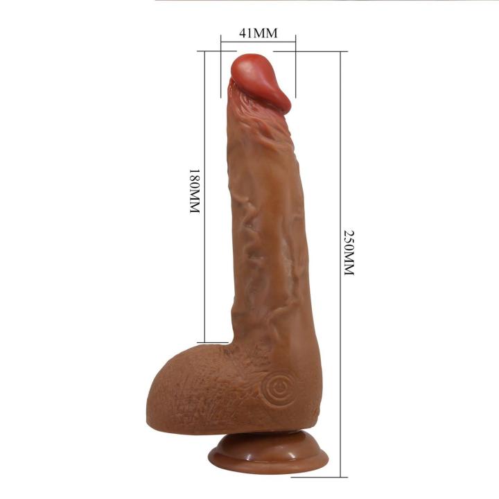 Realistyczne dildo z przyssawką i pchnięciami – wibracje, rotacja, 15 trybów