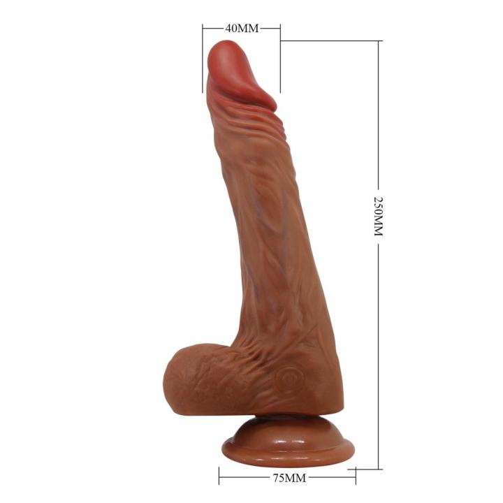 Realistyczne dildo z rotacją i pchnięciami, 5 trybów wibracji, przyssawka