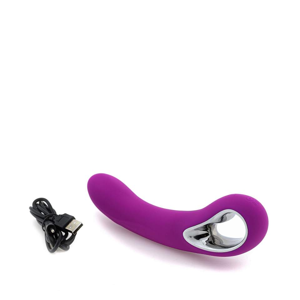 Fioletowy silikonowy wibrator klasyczny z pogrubioną główką