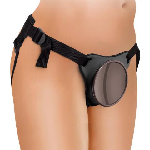 Uprząż strap-on z płytką dokującą na przyssawkę i miękkim wyściełaniem